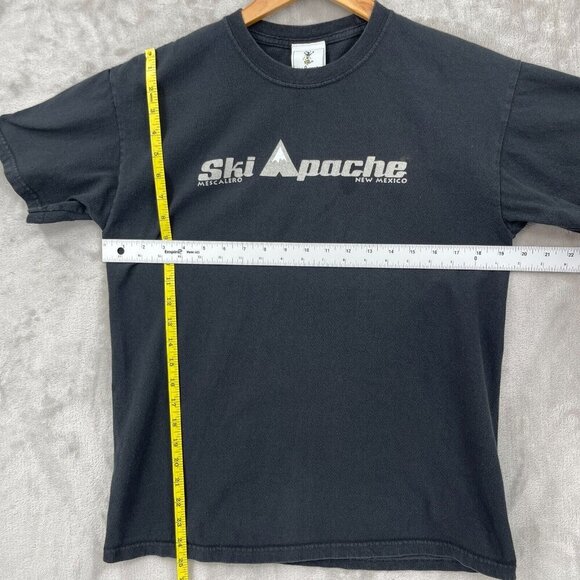 Ski Apache Vintage 90s Mescallero New Mexico Graphic Tee Black - Picture 9 of 9